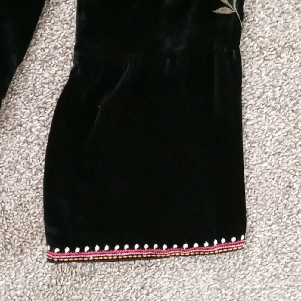 Johnny Was Esther Velvet Flare Sleeve  Peasant Blouse - Picture 3 of 11